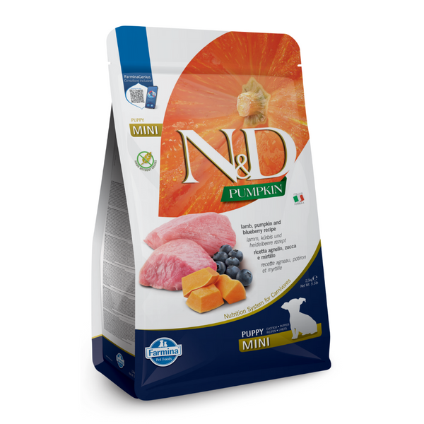 Farmina N&D Pumpkin Lamb, Pumpkin and Blueberry Recipe Mini Puppy Food