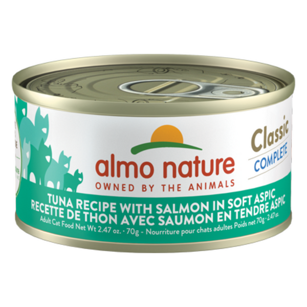 Almo Nature Classic Complete Tuna Recipe with Salmon in Soft Aspic Wet Cat Food 70g