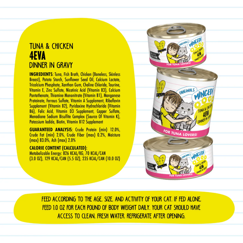 Weruva BFF Minced Tuna & Chicken 4Eva Wet Cat Food 85g