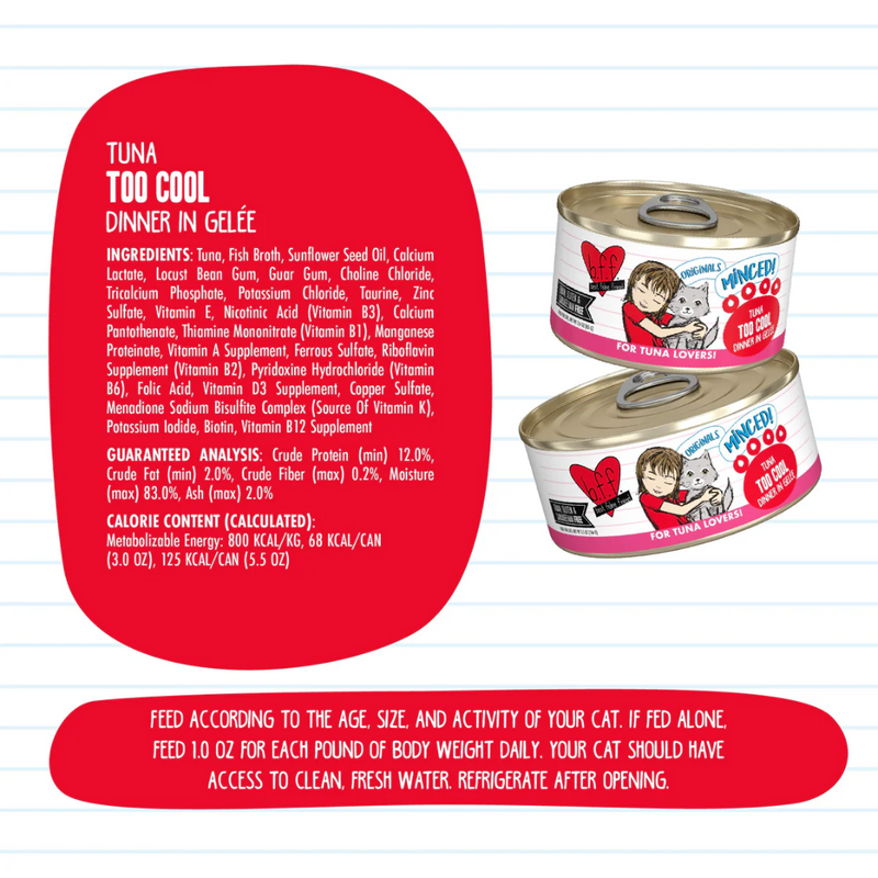 Weruva BFF Minced Tuna Too Cool Wet Cat Food 156g