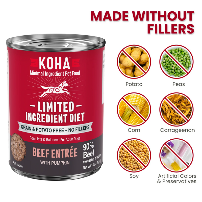 Koha Limited Ingredient Diet Beef Entrée for Dogs 369g