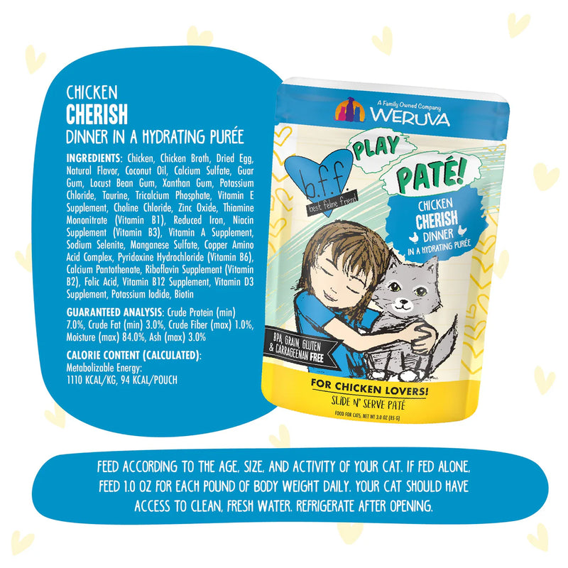 Weruva BFF Play Paté Chicken Cherish Wet Cat Food Pouch 85g