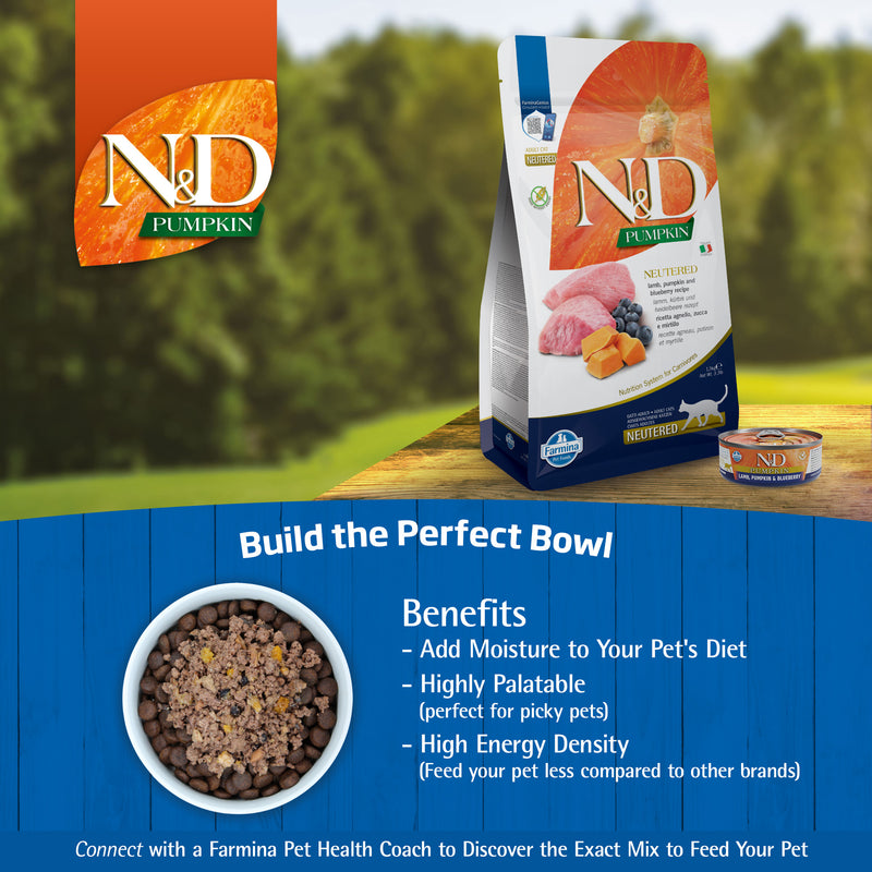 Farmina N&D Pumpkin Lamb, Pumpkin & Blueberry Recipe Wet Cat Food 70g