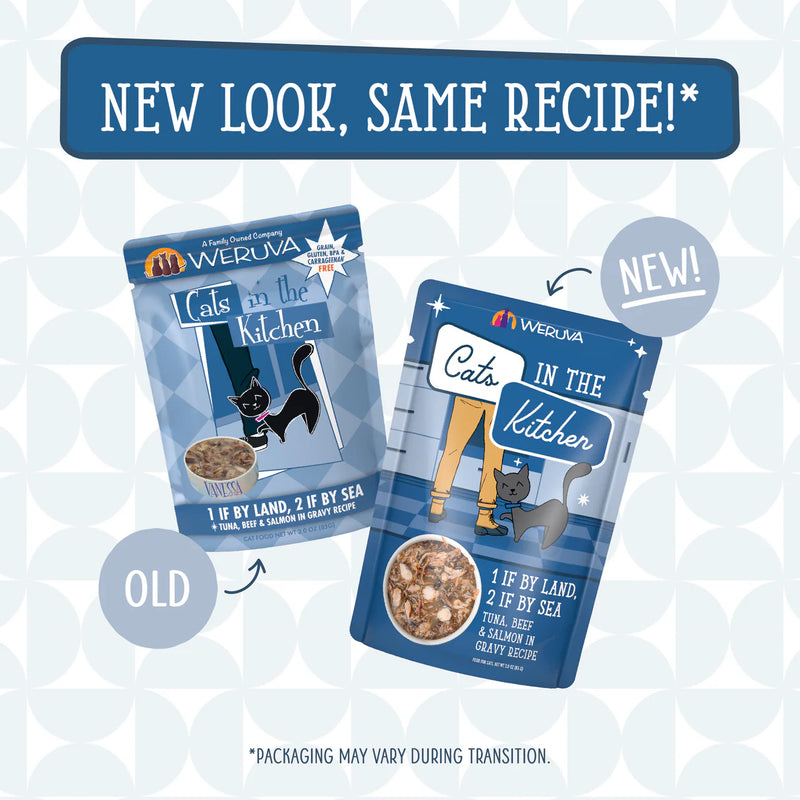 Weruva Cats in the Kitchen 1 If By Land, 2 If By Sea Wet Cat Food Pouch 85g