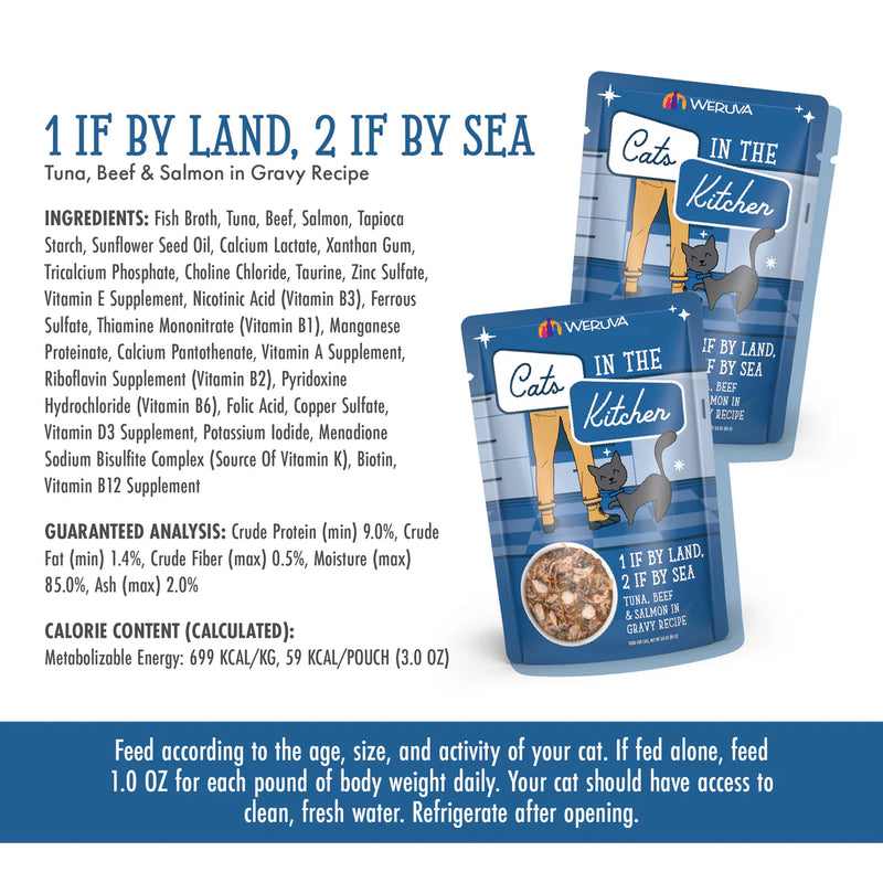 Weruva Cats in the Kitchen 1 If By Land, 2 If By Sea Wet Cat Food Pouch 85g