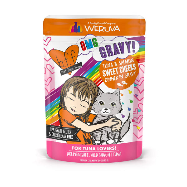 Weruva BFF OMG Gravy Tuna & Salmon Sweet Cheeks Wet Cat Food Pouch 85g