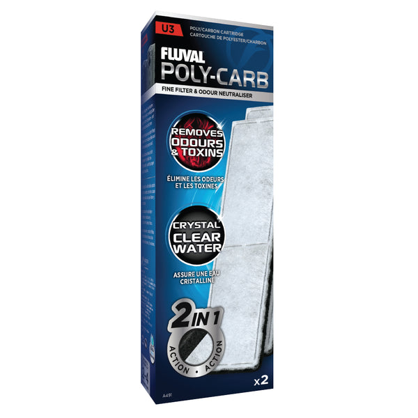 Fluval Poly-Carb Cartridge for U3 Underwater Filter 2-Pack