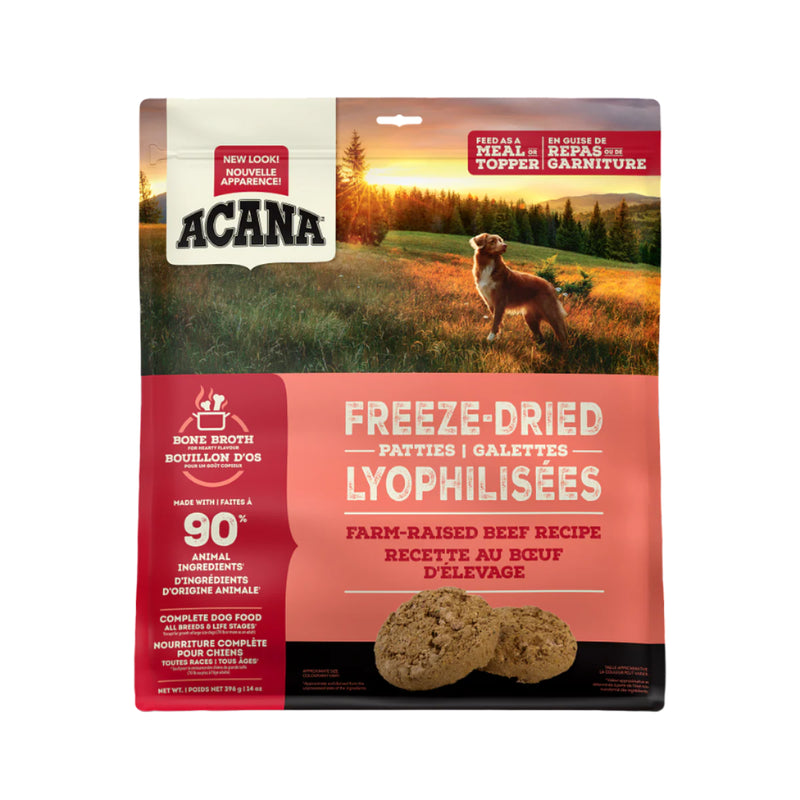 Acana Freeze-Dried Patties Farm-Raised Beef Recipe Dog Food 397g