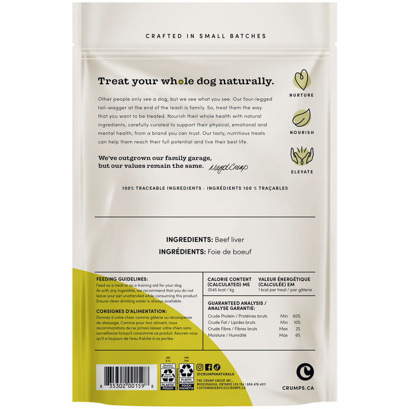 Crumps' Naturals Mini Trainers Freeze-Dried Beef Liver Dog Treats 126g