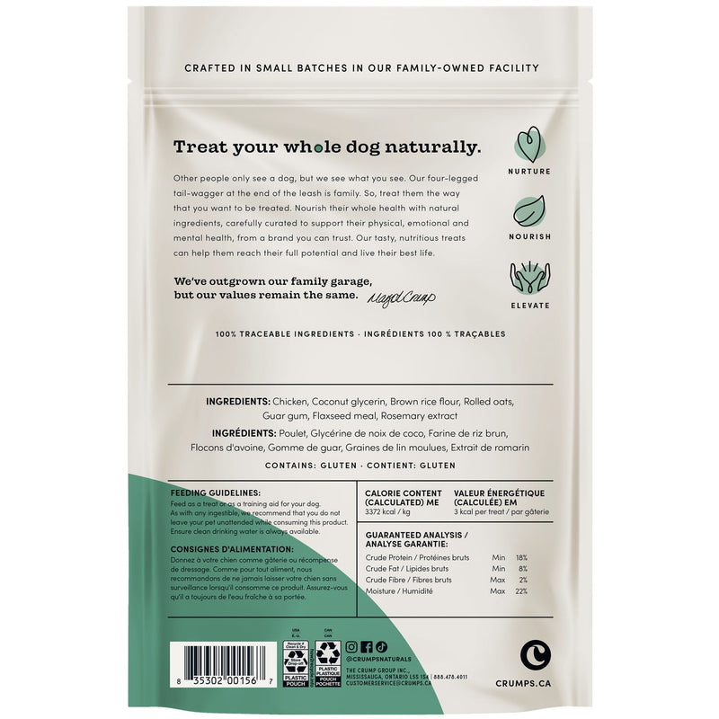 Crumps' Naturals Semi Moist Chicken Mini Trainers Dog Treats 132g