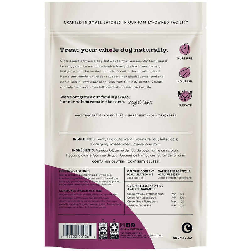 Crumps' Naturals Semi Moist Lamb Mini Trainers Dog Treats 132g