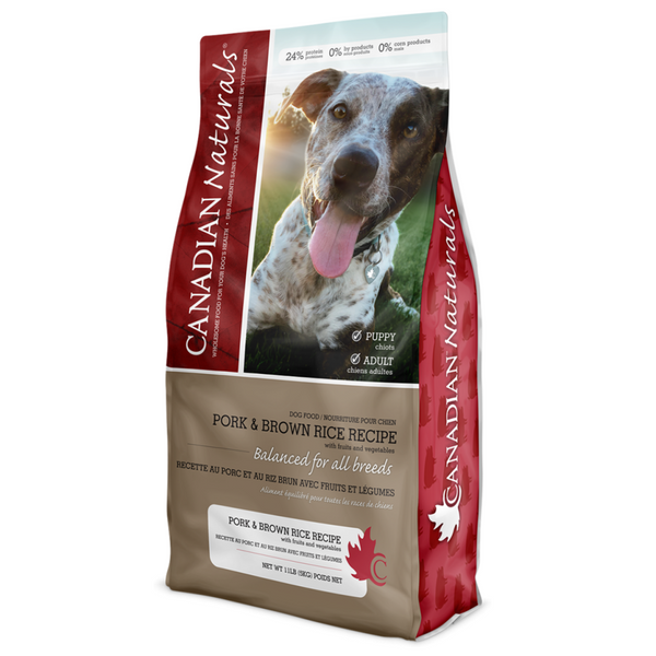 Canadian Naturals Pork & Brown Rice Recipe for Dogs 13.6kg