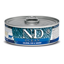 Farmina N&D Ocean Salmon, Cod & Shrimp Recipe Wet Cat Food 70g