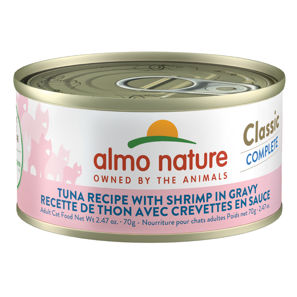 Almo Nature Classic Complete Tuna Recipe with Shrimp in Gravy Wet Cat Food 70g