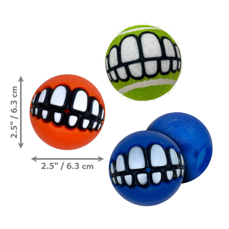 Kong Grinz by Rogz Variety Balls Dog Toy