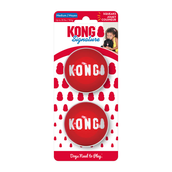 Kong Signature Balls Medium 2-Pack Dog Toy