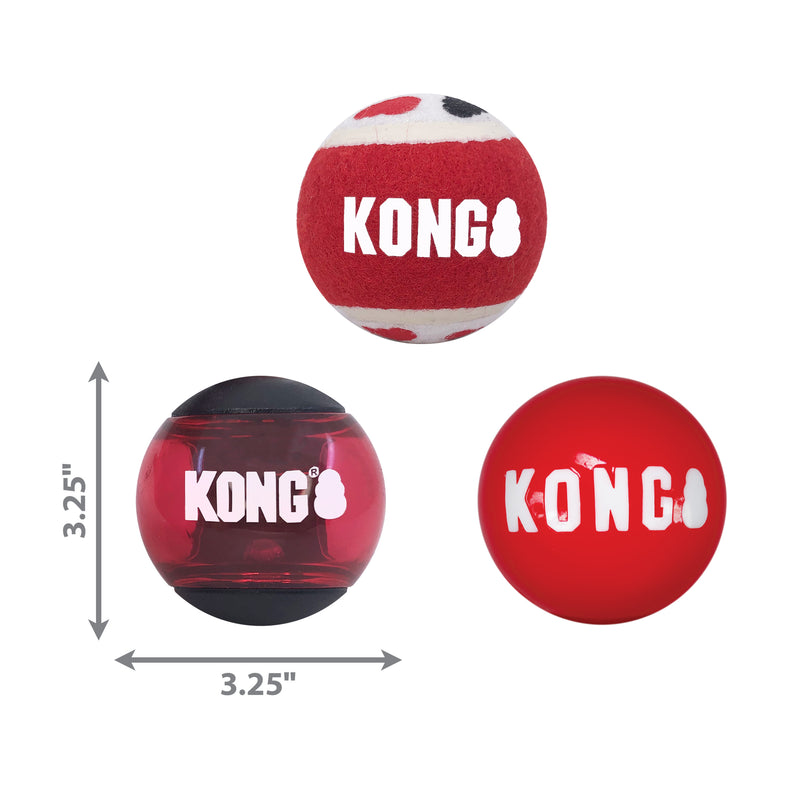 Kong Signature Balls Large 3-Pack Dog Toy