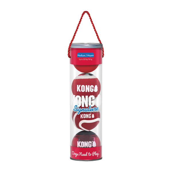 Kong Signature Balls Medium 4-Pack Dog Toy