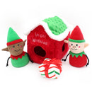 ZippyPaws Holiday Burrow Santa’s Workshop Plush Dog Toy