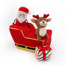 ZippyPaws Holiday Burrow Santa’s Sleigh Plush Dog Toy