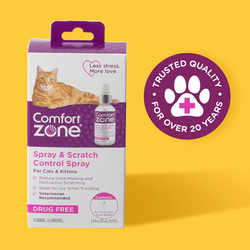 Comfort Zone Spray & Scratch Control Spray for Cats & Kittens 59ml