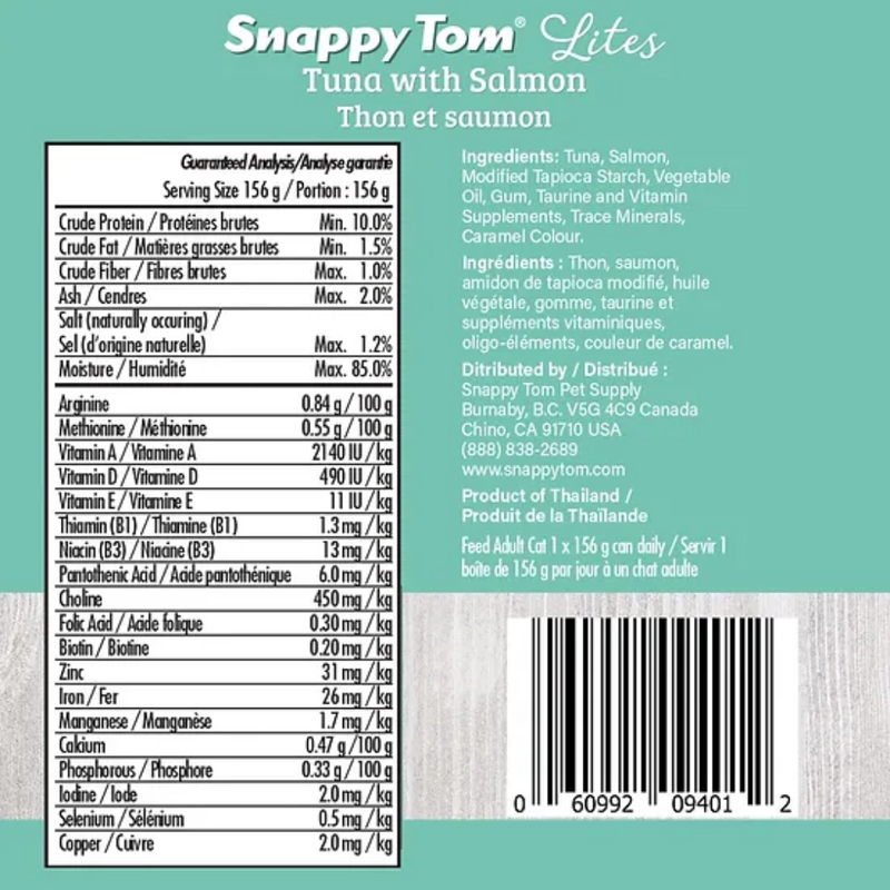 Snappy Tom Lites Tuna with Salmon Cat Food 156g