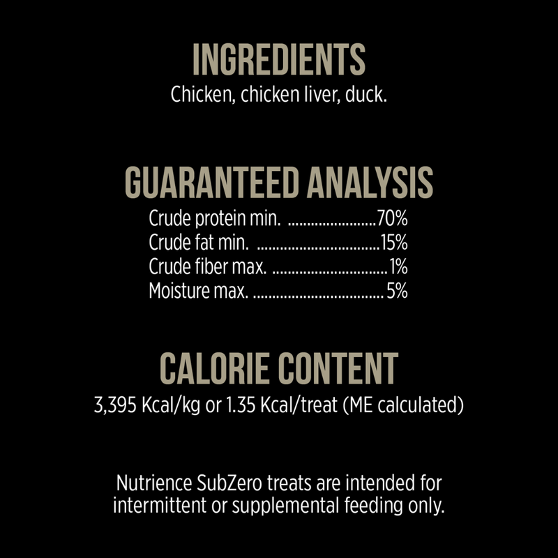Nutrience SubZero Freeze-Dried Chicken, Chicken Liver & Duck Cat Treats 30g