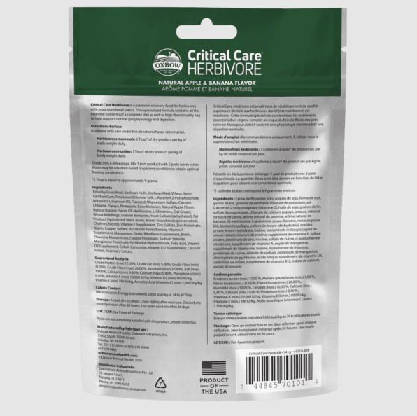 Oxbow Critical Care - Herbivore Apple & Banana 141g
