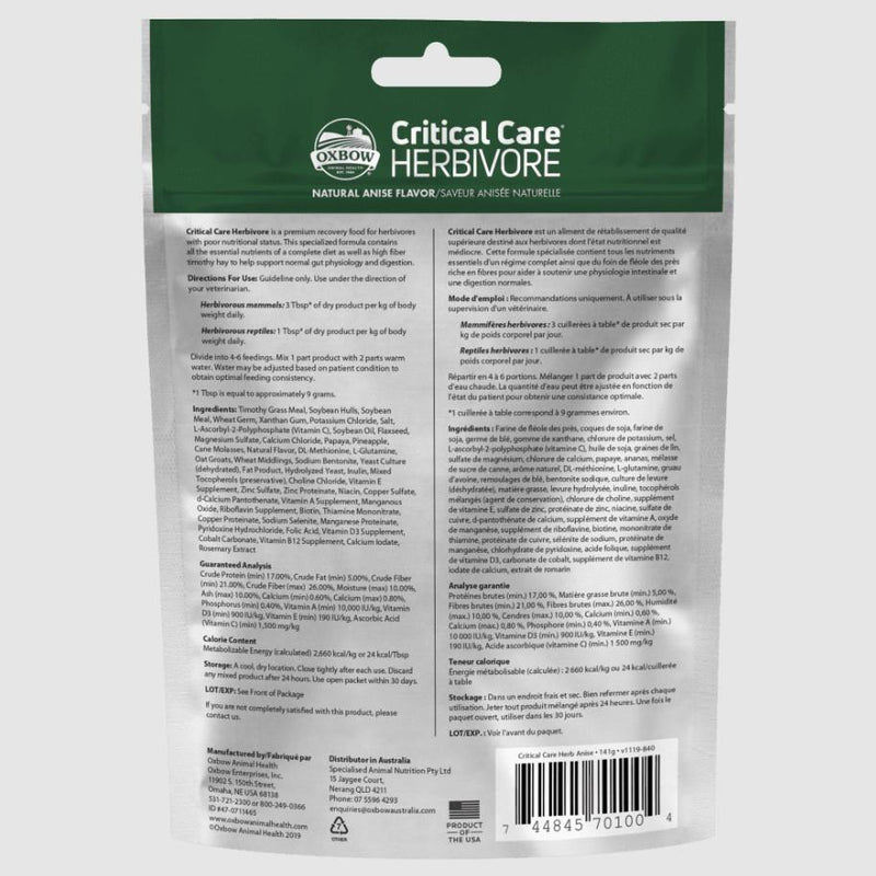 Oxbow Critical Care - Herbivore Anise 141g