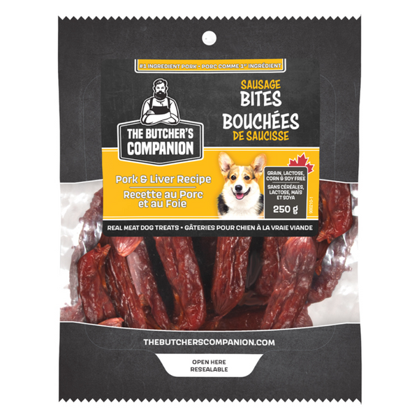 The Butcher's Companion Sausage Bites - Pork & Liver Recipe 250g