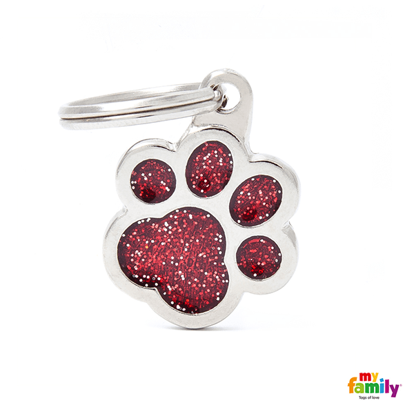 My Family Paw Glitter Pet ID Tag - Pisces Pet Emporium