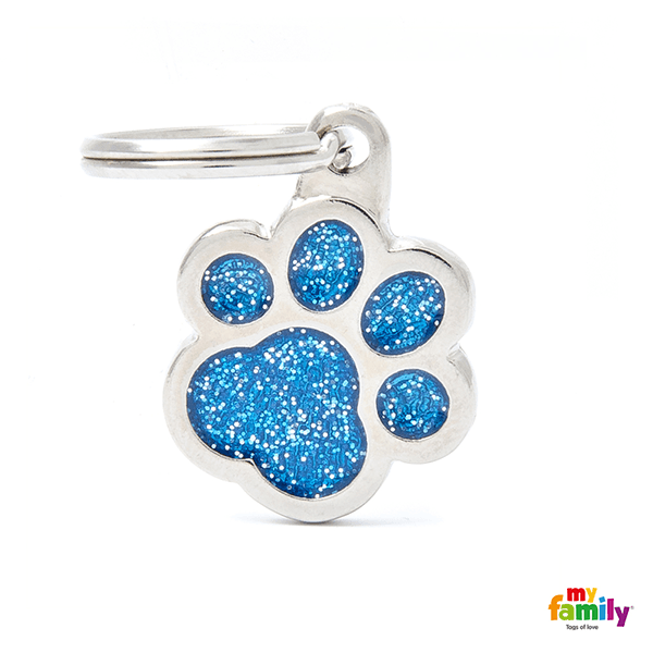 My Family Paw Glitter Pet ID Tag - Pisces Pet Emporium