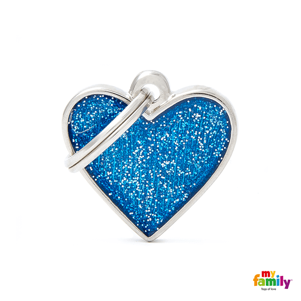 My Family Heart Glitter Pet ID Tag - Pisces Pet Emporium