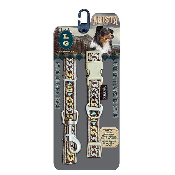 Arista Bluegrass Collar & Leash Set - Available in 3 Sizes - Pisces Pet Emporium
