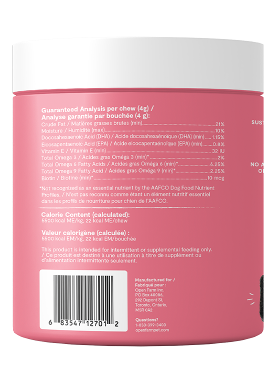 Open Farm Skin & Coat Supplement Chew Dog | Pisces