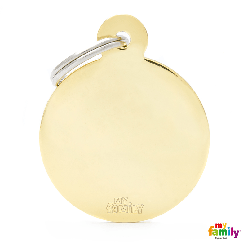 My Family Gold Circle Pet ID Tag - Pisces Pet Emporium