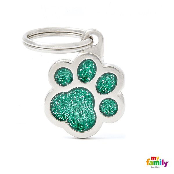 My Family Paw Glitter Pet ID Tag - Pisces Pet Emporium