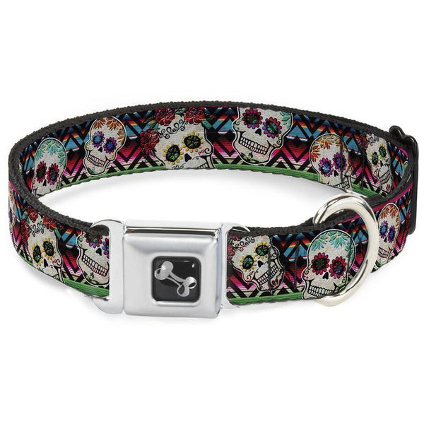 Buckle-Down Sugar Skull Zarape - Collar/Leash - Pisces Pet Emporium