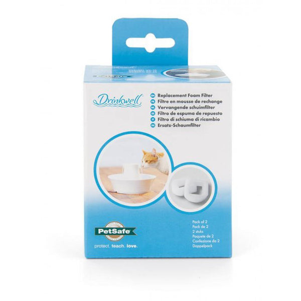 PetSafe Drinkwell Ceramic & 360 Stainless Steel Replacement Foam Filters - 2 Pack - Pisces Pet Emporium