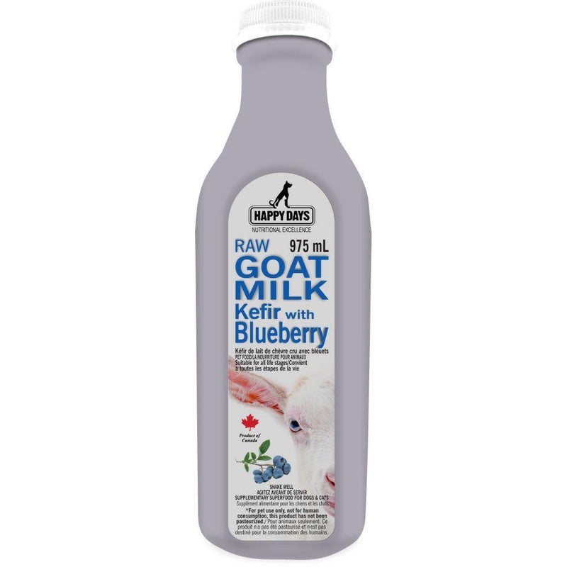 Happy Days Dairy - Raw Goat & Blueberry Kefir Milk 975ml - Pisces Pet Emporium
