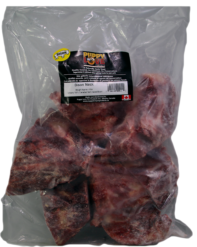 Puppy Love - Frozen Bison Neck Bones 4lb - Pisces Pet Emporium