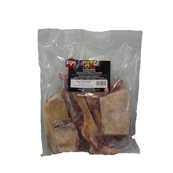 Puppy Love Frozen Beef Rib Bones - Small - Pisces Pet Emporium
