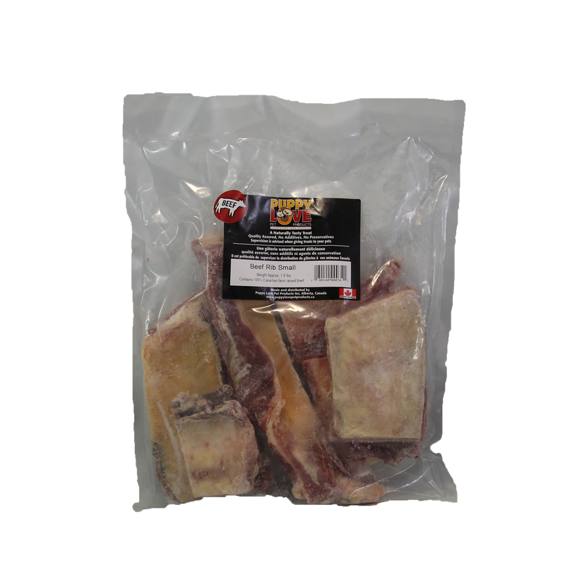 Puppy Love Frozen Beef Rib Bones - Small - Pisces Pet Emporium