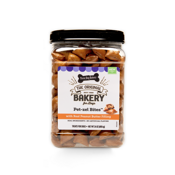 Three Dog Bakery - Pret-zel Bites Peanut Butter 24oz - Pisces Pet Emporium