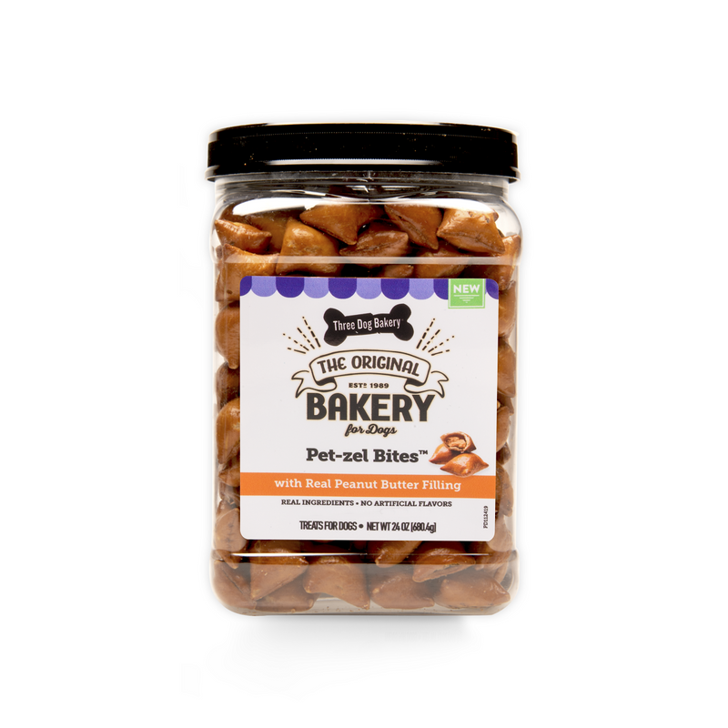 Three Dog Bakery - Pret-zel Bites Peanut Butter 24oz - Pisces Pet Emporium
