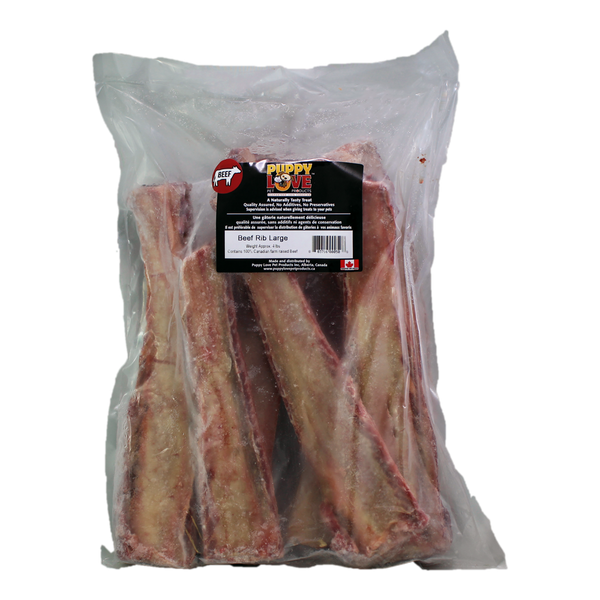 Puppy Love Frozen Beef Rib Bones - Large - Pisces Pet Emporium