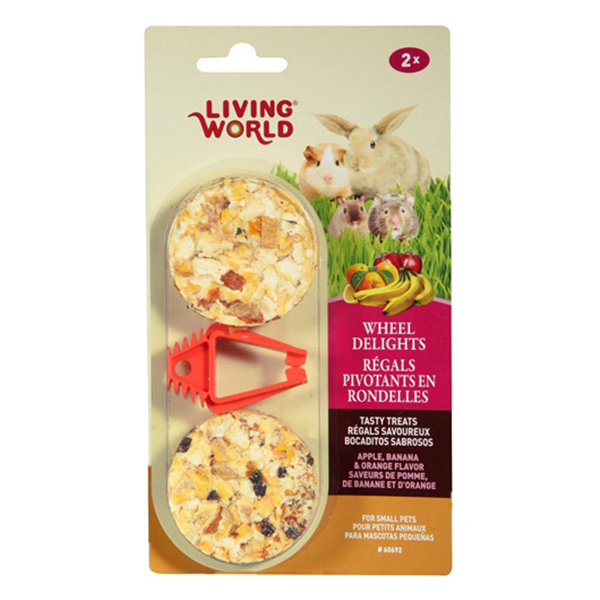 Living World Wheel Delights 2 Pack - Apple, Banana & Orange - Pisces Pet Emporium