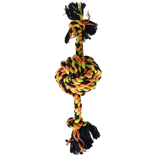 Mammoth Flossy Chews Monkey Fist Ball w/ Rope Ends - Large - Pisces Pet Emporium