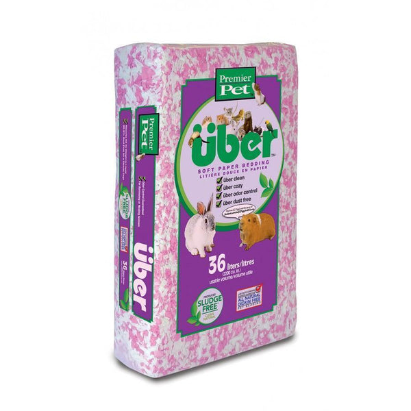 Uber Paper Bedding - White & Pink - Pisces Pet Emporium
