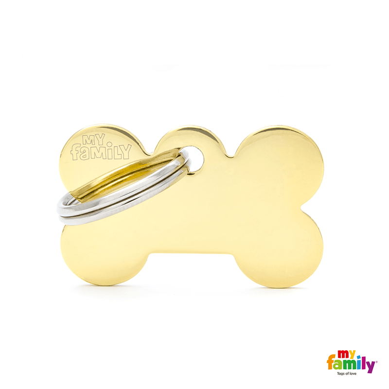 My Family Gold Bone Pet ID Tag - Pisces Pet Emporium